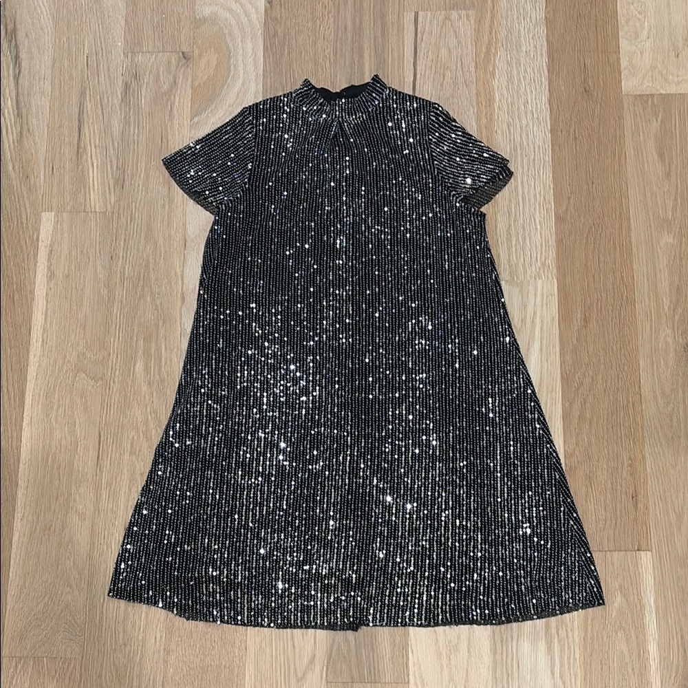 Elegant Black and Silver Kids Formal Dress